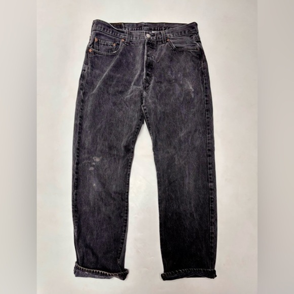 VINTAGE LEVI BLACK DENIM MOM JEANS 004 - Picture 1 of 8